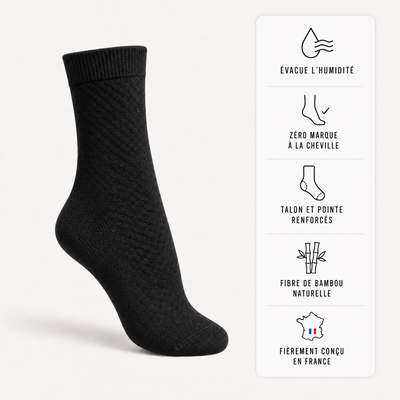 Chaussette Solvea en fibre de bambou premium