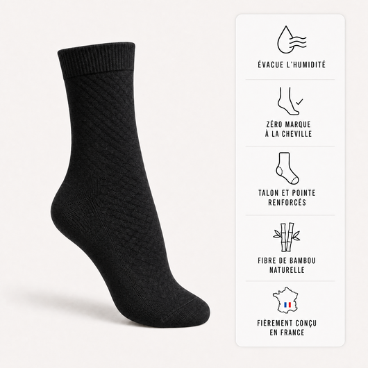 Chaussette Solvea en fibre de bambou premium