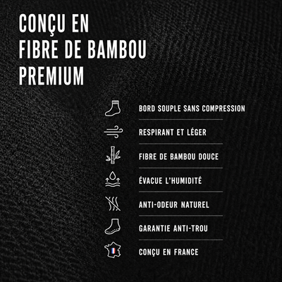 Chaussette Solvea en fibre de bambou premium